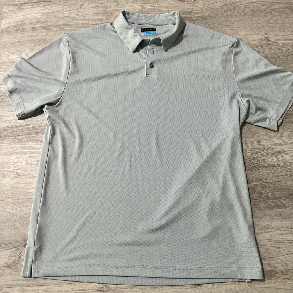 Silver mens XL PGA tour gold polo